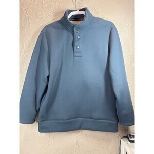 Jeremiah & Sons Mens Blue Sherpa Lined Waffle Knit Pullover Sweatshirt Size M